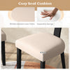 Set of 2 Dining Chairs with Curved Rattan Backrests Padded Seat Cushions