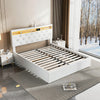 LED OTTOMAN STORAGE PANEL WHITE FABRIC UPHOLSTERED DOUBLE BED FRAME Iwzcvvcjhewl