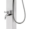 Garden Shower with Grey Base 225 cm Stainless Steel