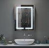 LED Bathroom Mirror Cabinet with Shaver Socket 3 Color Lighting Demister 60*45cm