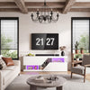 White 140CM TV Cabinet with LED Lights Entertainment Centre TV Stand Media Xfyfq