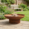 Large Metal Garden Fire Pit Outdoor Patio Camping Rusted Bowl Log Burner 70cm