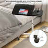 Adjustable Overbed Bedside Table with Wheels, Bed Desk, Over The Bed Table