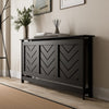 Radiator Cover Black Modern Chevron Slat Shelves MDF Cabinet Shelf Large
