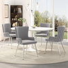 Velvet Dining Chairs Set of 2, Grey Chairs With Gold Metal Legs for Dining Room