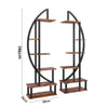 2 Pcs 6 Tier Tall Metal Indoor Plant Stand Round-Shaped Plant Shelf Holder Patio