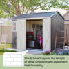 8x6 FT Metal Garden Shed, Window+4 Vents Lockable Storage Unit, Weatherproof