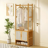 Bamboo Clothes Rack Garment Rail Stand Storage Shoe Cabinet Shelf Walk-in Closet