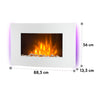 Fireplace Electric Space Heater Indoor Fire Effect Glass Home Remote 2000W White