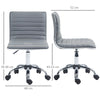 Armless Mid-Back Adjustable Office Chair with 360 Swivel Light Grey