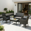 4 Seater Rattan Garden Furniture Set Patio Sofa Table Chairs Glass Outdoor