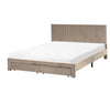 Beliani Lonzac Velvet EU King Size Bed withDrawers Taupe Upholstered RRP £379.99