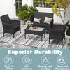 4 Seater Rattan Garden Furniture Set Patio Sofa Table Chairs Glass Outdoor