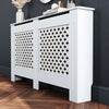 Radiator Cover MDF Wood Cross Pattern Grill Wall Cabinet Traditional Furniture