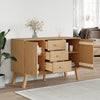 Sideboard Kitchen Storage Cabinet Shelves Brown 114x43x73.5cm Solid Wood Pine