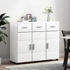 Sideboard with Door FLORIN High Gloss White 88.5 x 30.5 x 73 cm
