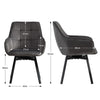 1pc 360° Swivel Dining Chairs Velvet Padded Seat Kitchen Chair Three Color