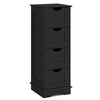 4-Drawer Bathroom Cabinet Narrow Floor Standing Cabinet-Black
