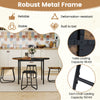 118cm Round Kitchen Table & 4 Stools with Wooden Tabletop Brown