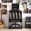 Turntable Stand with Vinyl Storage Holder & Open Shelves