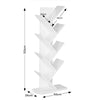 Book Shelf Free-Standing Modern Wood Criss Cross 8-Tier Display Tree Gloss White