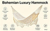 Large Boho Cotton Fringe Double Camping Hammock Bed White 2 Person 200x150cm