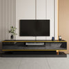 TV Stand 180cm Black Gloss w/ Drawers & LED Lighting Compartment for Living Room