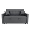 Living Room Sofa Bed Pull Out 2 SeaterConvertible Sleeper 2 with Cushions Grey