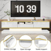 TV Stand 180cm White Gloss w/ Drawers & LED Lighting Compartment for Living Room