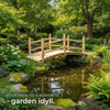 Garden Pond Water Bridge Wooden Stream Outdoor Feature Low Rail 140cm new