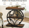 Industrial Side Table Narrow Small End Table with 3-Tier Storage for Living Room