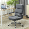 Linen Fabric Office Desk Chair with Rocking Function, Charcoal Grey
