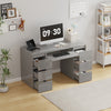 Dressing Table High Gloss Vanity Makeup Desk 6 Drawer Storage Home Computer Desk