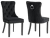 Plush Velvet Dining Chairs with Knocker 1 2 4 6 Black Grey Beige Stud Detailing