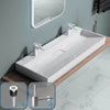 Bathroom Wash Basin Sink Stone Wall Hung Countertop Large +Waste Trap 1200x460mm