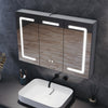 Bathroom LED Mirror Cabinet with Demister Shaver Socket Storage 3 Colour Lights