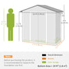 Shed Metal Garden Outdoor Storage Tool Store Sliding Doors Dark Grey