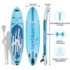 Large 11FT Stand Up Paddle Board Inflatable SUP Surfboard Kayak Seat Pump Paddle