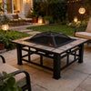 Outdoor Fire Pit Bowl with Grill Grate Multifunction Camping Heater & BBQ Grill