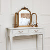 Gold Ornate Arched Triple Dressing Table Mirror 80cm x 56cm vanity make up