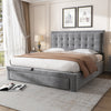 Ottoman Storage Gas Lift Bed Upholstered 4ft6 Double Bed Frame with Drawer Grey