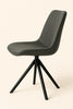 2 x Swivel Dining Chairs Matt PU Leather Padded Seat Dining Room Chair Modern
