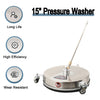 15" Pressure Washer Stainless Steel Surface Cleaner w/3 Wheels&1/4"Quick Connect