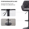 Set of 2/4 Bar Stools Velvet w/Armrest 8cm Thick Seat Swivel Bar Chair Breakfast