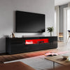 Black 200cm High Gloss TV Stand Storage Cabinet Cupboard Unit with RGB LED Light
