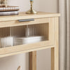 Entryway Console Table w/ 2 Glass Drawer Storage 2 Tier Sofa Table Living Room