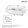 LED Coffee Table with 2 Drawers & Open Shelf, Vertical Ribbed White Centre Table