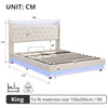OTTOMAN STORAGE UPHOLSTERED KING BED FRAME WITH HEADBOARD STORAGE, LED & USB