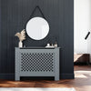 Radiator Cover MDF Wood Cross Pattern Grill Wall Cabinet Traditional Furniture
