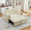 Modern Corduroy Sofa Bed 2-Seater Pull-Out Loveseat Sleeper w/ USB Ports